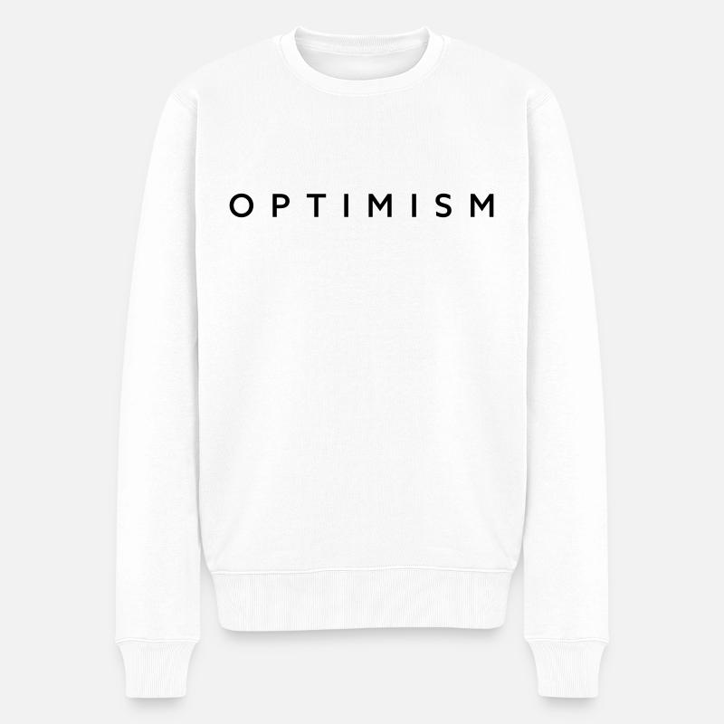 Optimism - Männer Premium Bio Pullover - Weiß