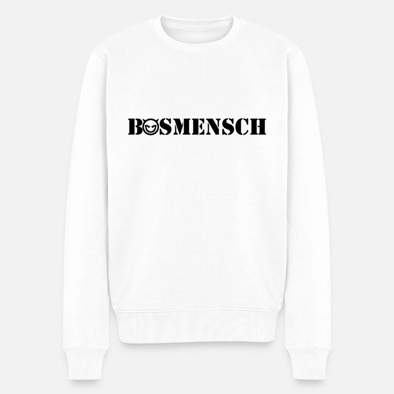 Bösmensch Anti Gutmensch Design Geschenk - Männer Premium Bio Pullover - Weiß