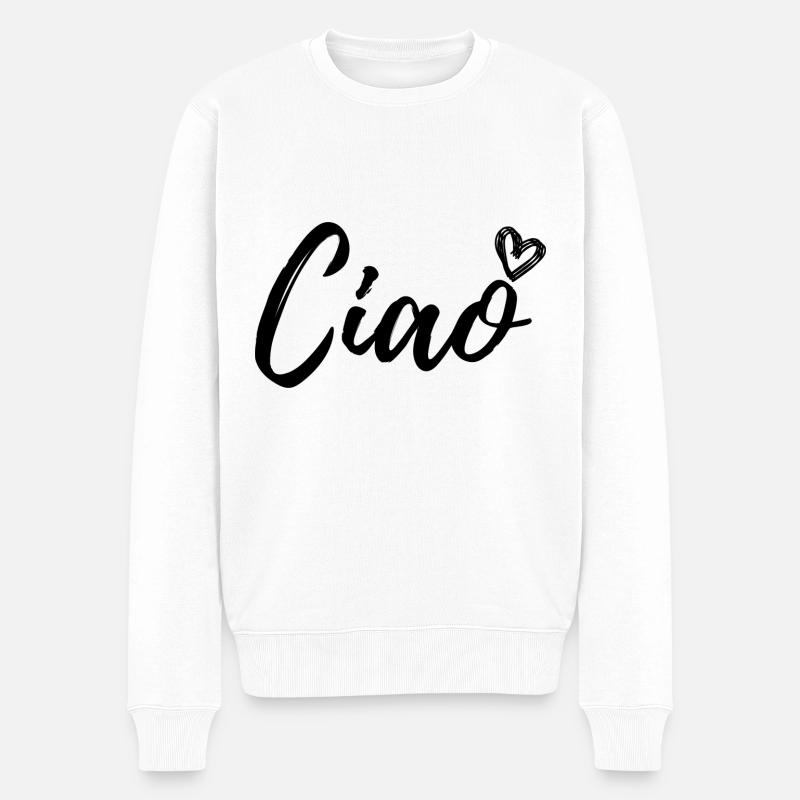 Ciao - Männer Premium Bio Pullover - Weiß