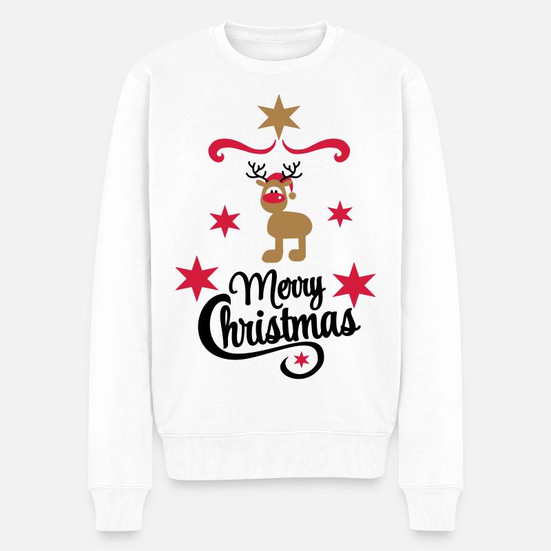 Weihnachten - Männer Premium Bio Pullover - Weiß