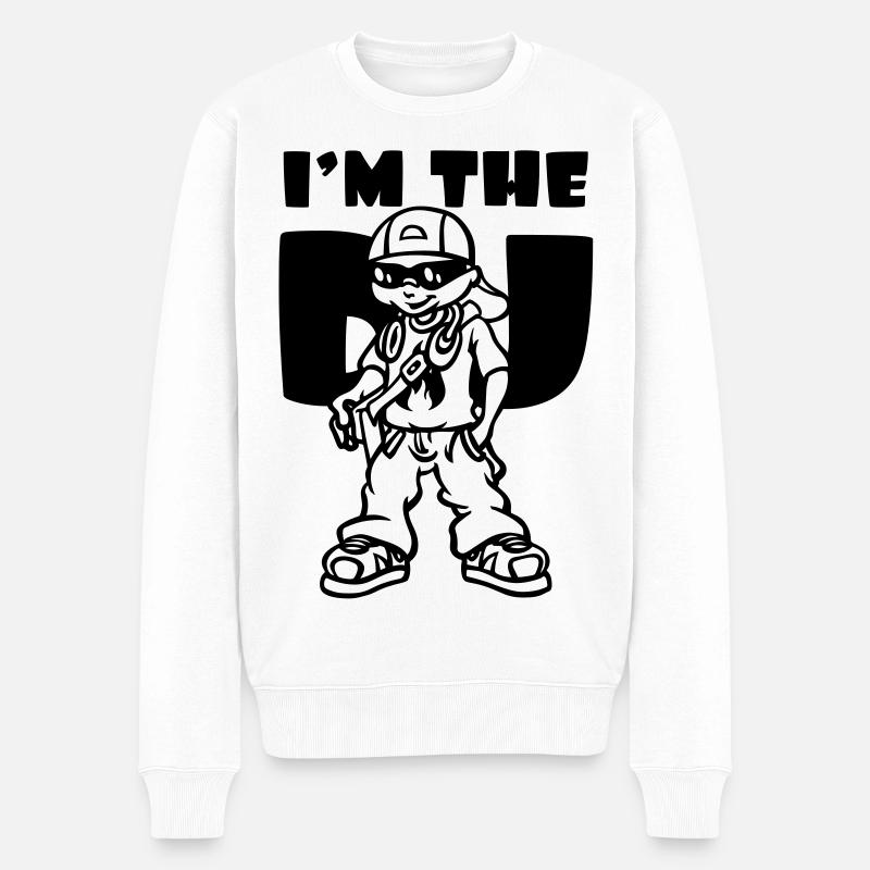 I'm the DJ - Männer Premium Bio Pullover - Weiß