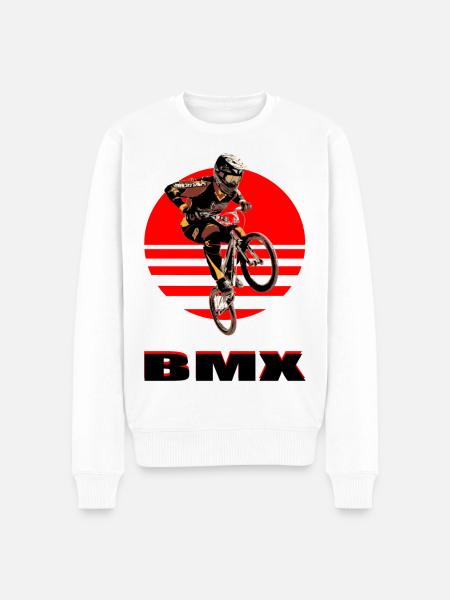 BMX Bike - Men's Premium Organic Jumper - white