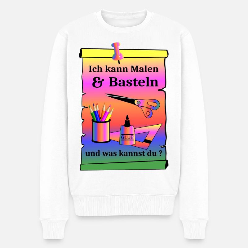 Malen und Basteln - Männer Premium Bio Pullover - Weiß