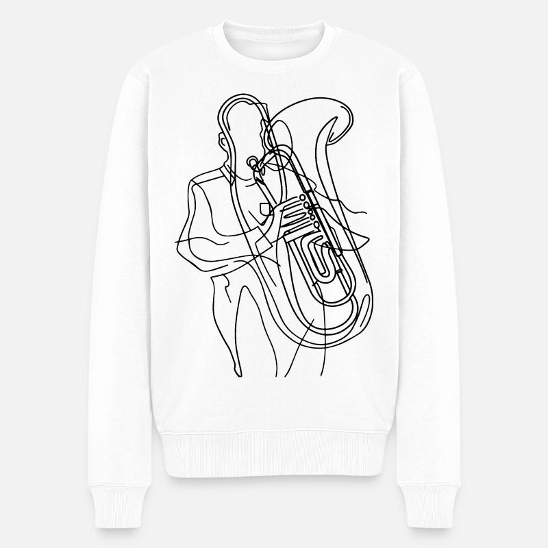 Tubist Zeichnung - Männer Premium Bio Pullover - Weiß