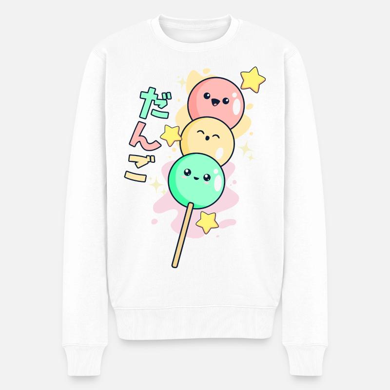 Kawaii Happy Hanami Dango - Pull Premium bio Homme - blanc