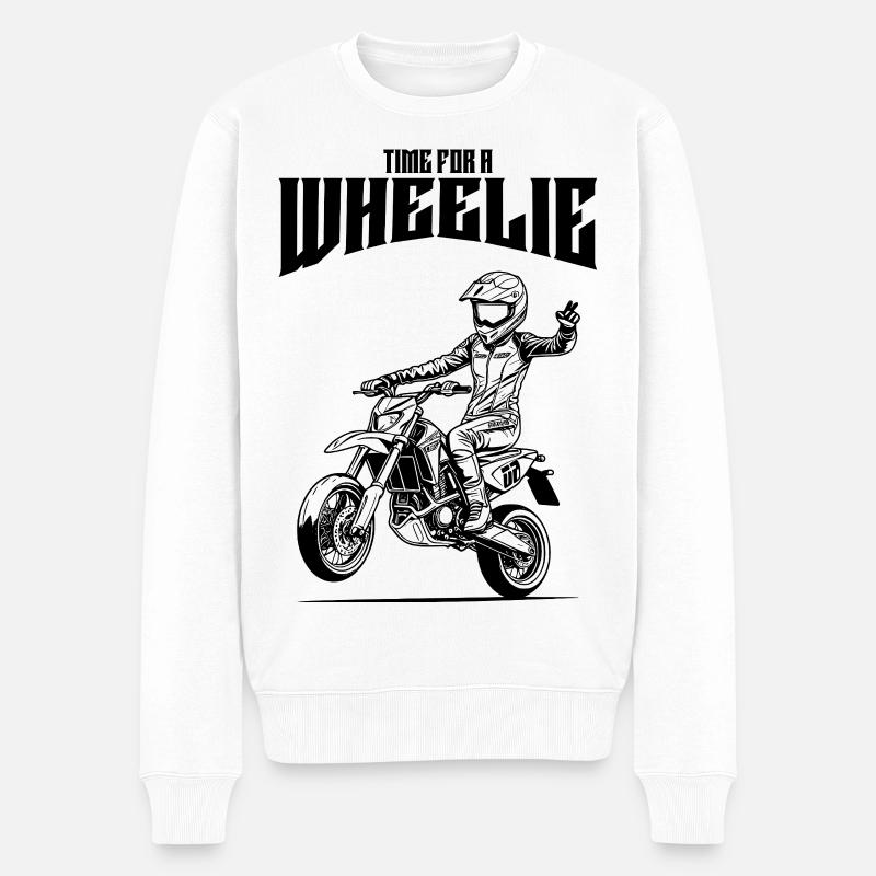 C’est l’heure d’un wheelie - Pull Premium bio Homme - blanc