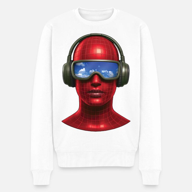 VIRTUAL OXYGEN - sound & vision - Pull Premium bio Homme - blanc