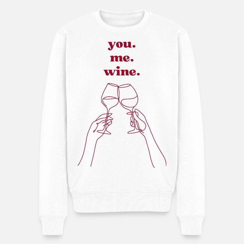 Du. Ich. Wein. - Männer Premium Bio Pullover - Weiß