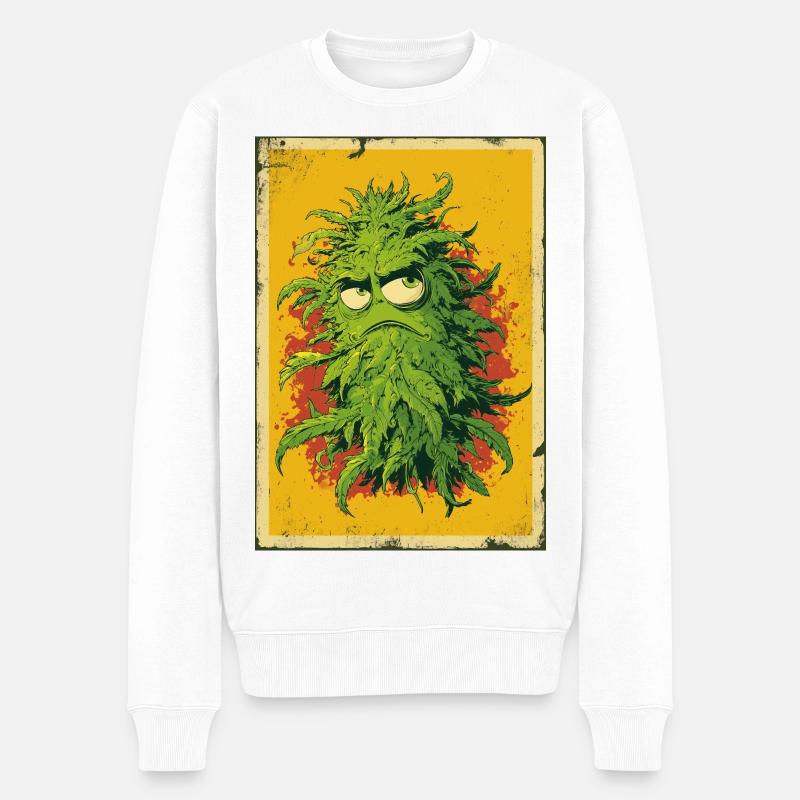 Grummelblatt Pop Art Cannabis - Männer Premium Bio Pullover - Weiß