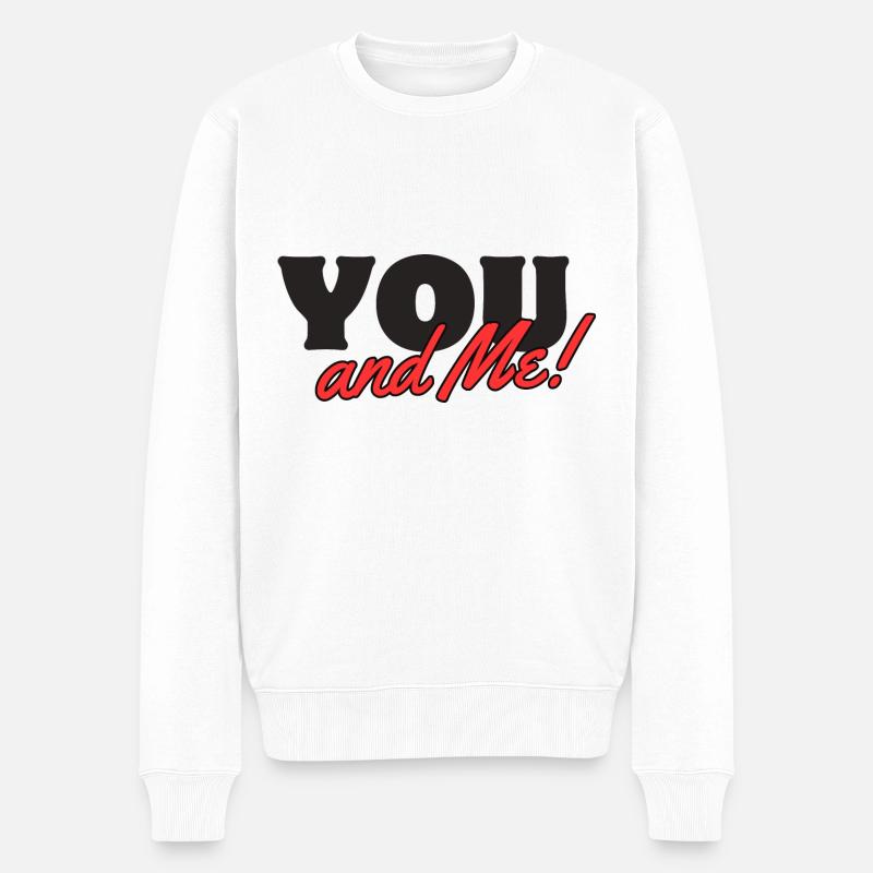 YOU & ME - Männer Premium Bio Pullover - Weiß