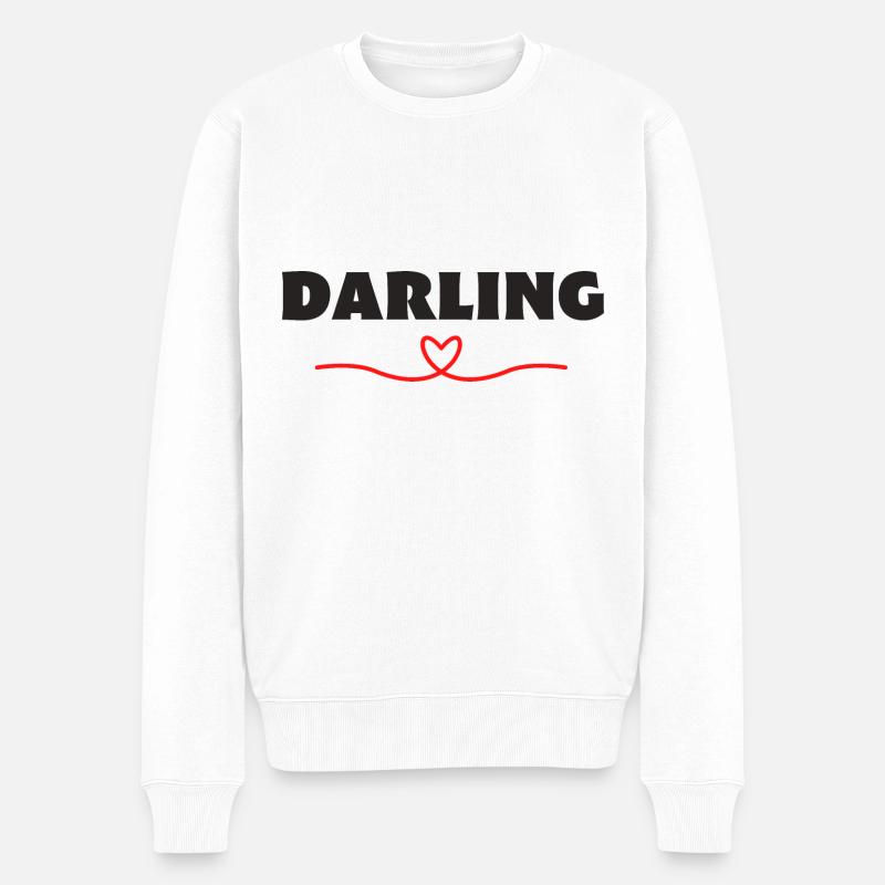 Darling Be Me Valentine - Pull Premium bio Homme - blanc