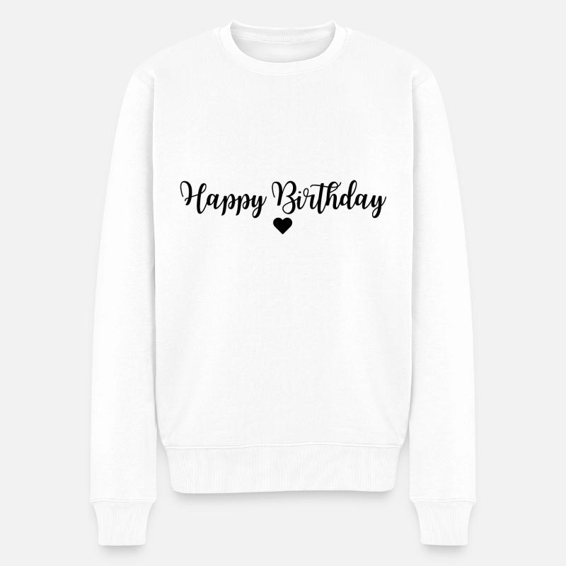 Happy Birthday - Männer Premium Bio Pullover - Weiß