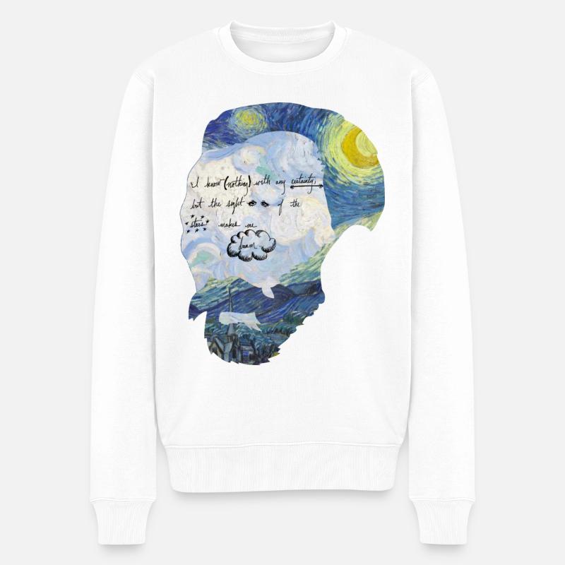 Van Gogh Traumsterne Grafik - Männer Premium Bio Pullover - Weiß