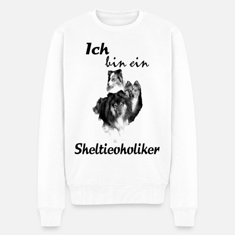 Sheltieholiker - Männer Premium Bio Pullover - Weiß