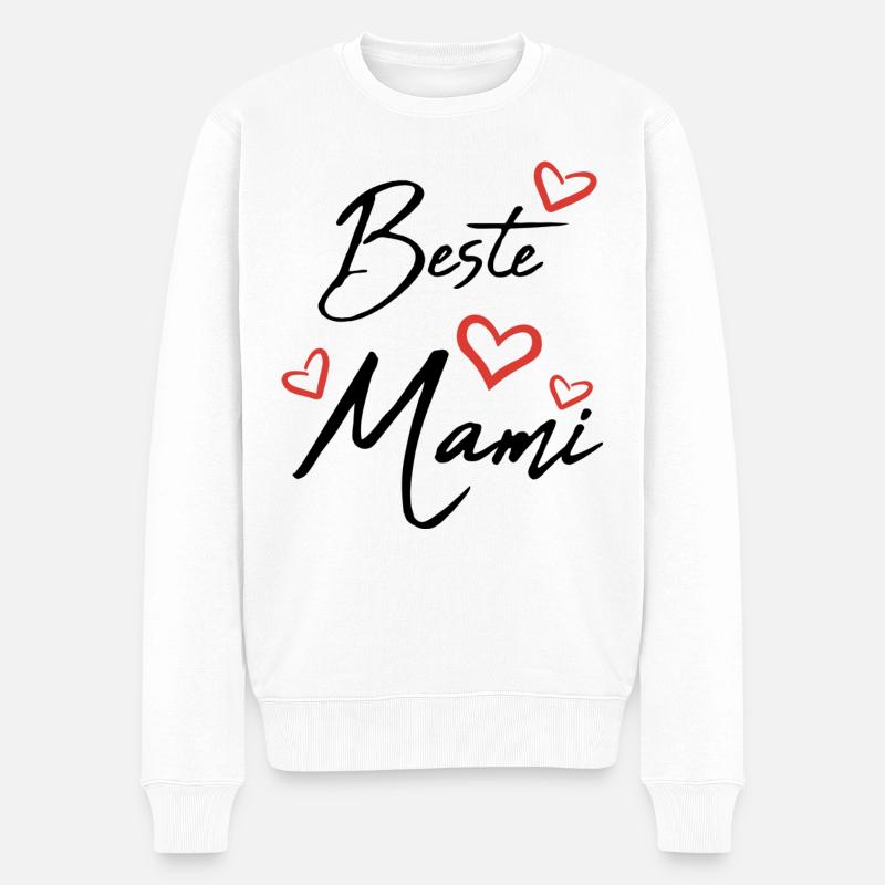 Beste Mami - Männer Premium Bio Pullover - Weiß