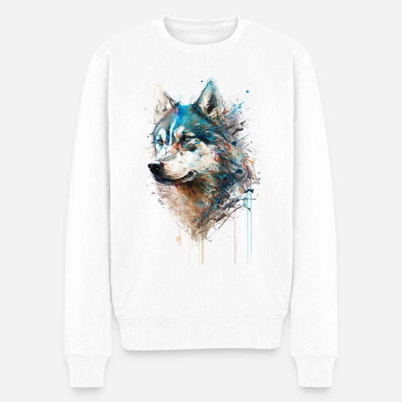 Husky sibérien 01 - Pull Premium bio Homme - blanc