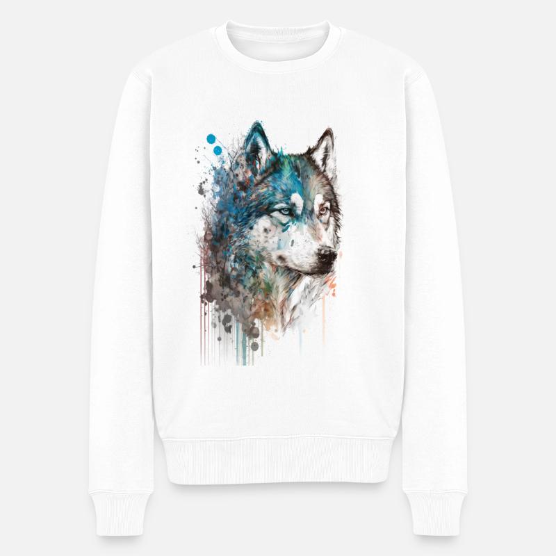 Siberian Husky 2 - Männer Premium Bio Pullover - Weiß