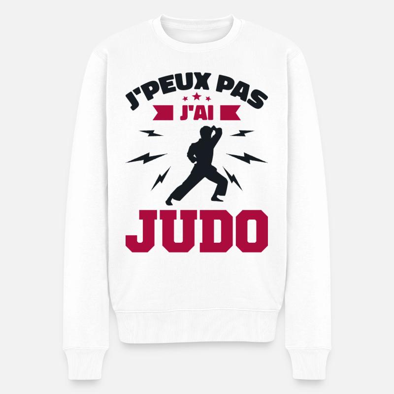 Ich kann nicht Judo - Männer Premium Bio Pullover - Weiß