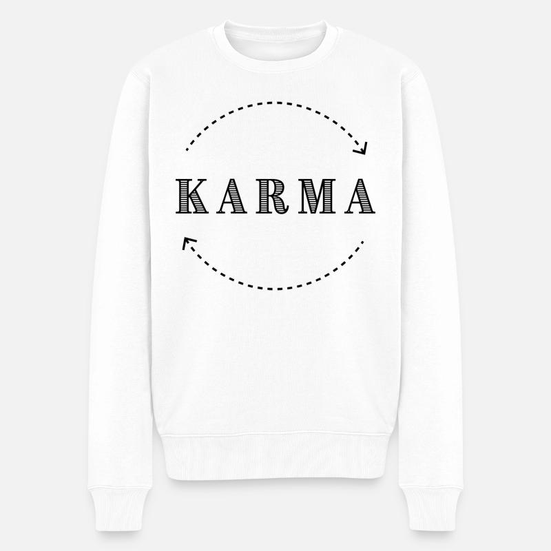 Karma - Männer Premium Bio Pullover - Weiß