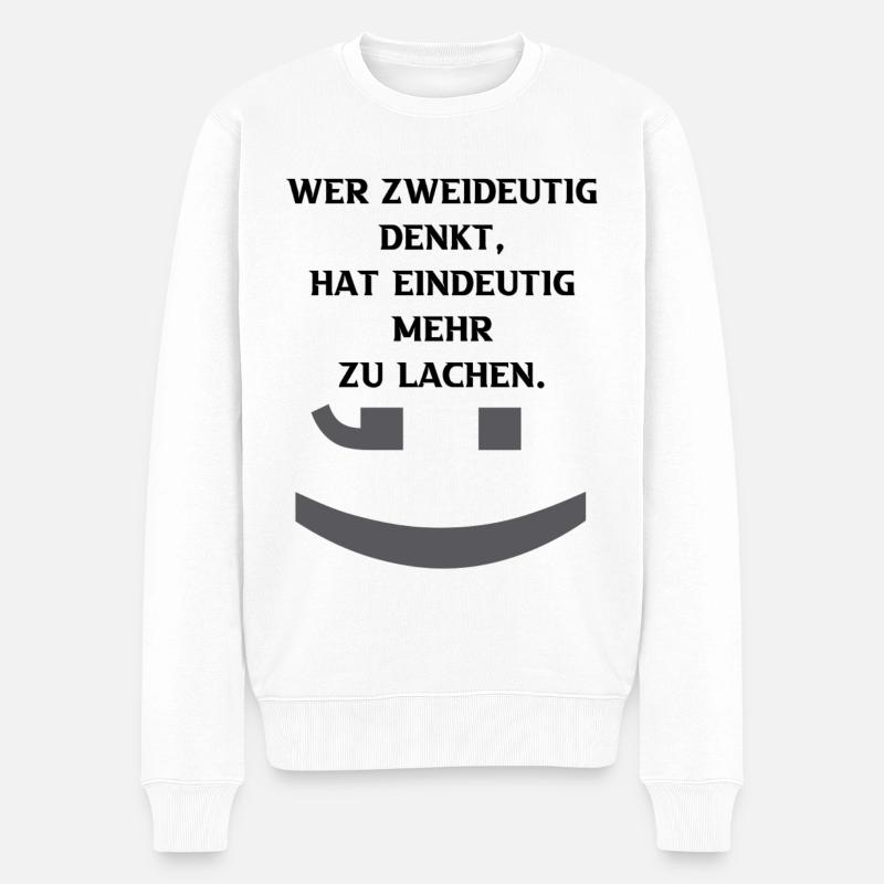 Zweideutig, eindeutig - Männer Premium Bio Pullover - Weiß