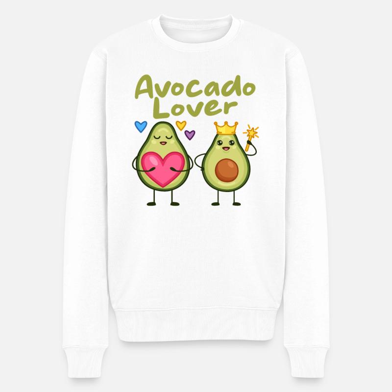 Avocado Lover | Avocat - Pull Premium bio Homme - blanc
