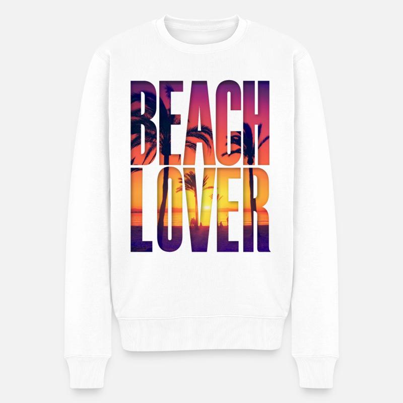 Beach Lover - Männer Premium Bio Pullover - Weiß