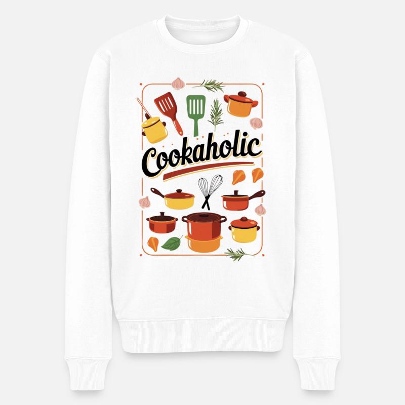 Kochen essen lecker Geschenk - Männer Premium Bio Pullover - Weiß