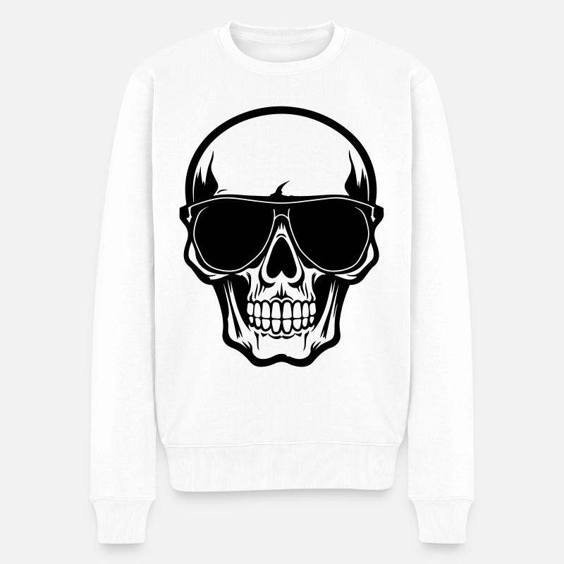 Skull Cool - Pull Premium bio Homme - blanc