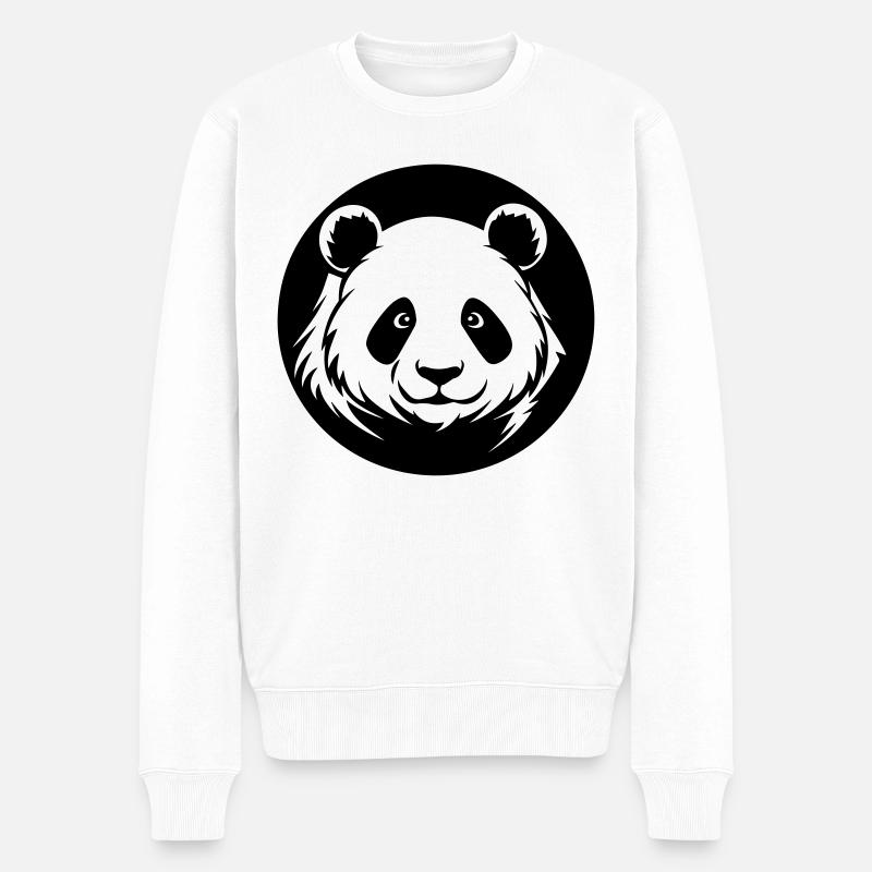 Panda - Männer Premium Bio Pullover - Weiß