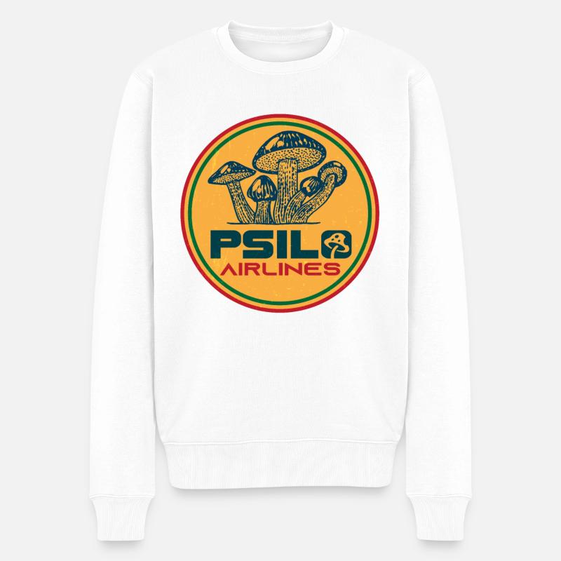 Psilocybin Mushroom Psilo - Pull Premium bio Homme - blanc