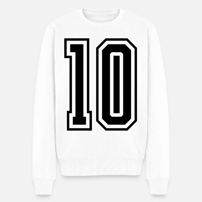 10 Numéro - Pull Premium bio Homme - blanc