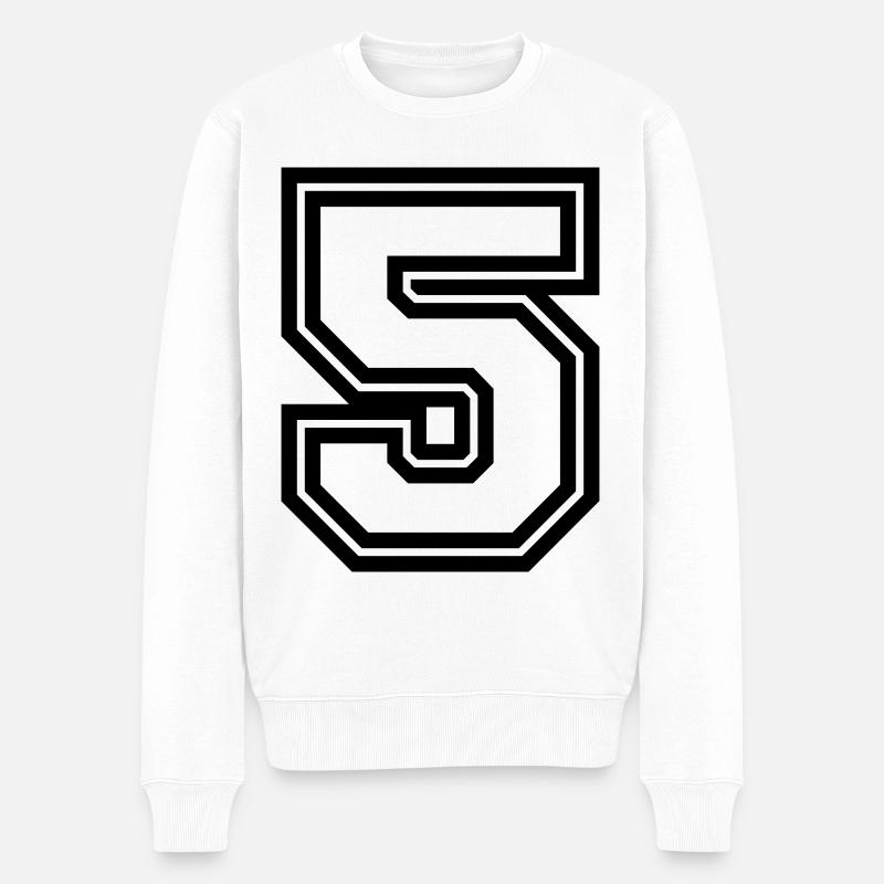 5 Symbole numérique - Pull Premium bio Homme - blanc
