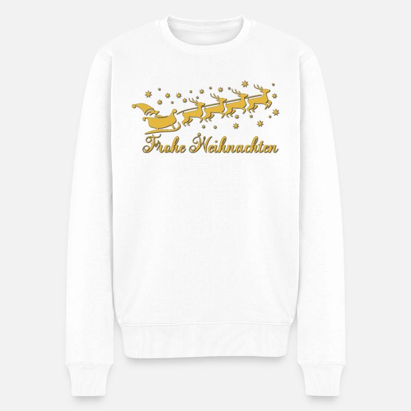 Noël famille or - Pull Premium bio Homme - blanc