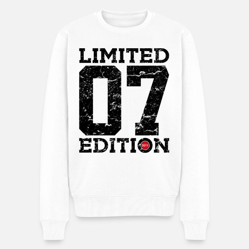 19. GEBURTSTAG COLLEGE LIMITED EDITION 2007 - Männer Premium Bio Pullover - Weiß