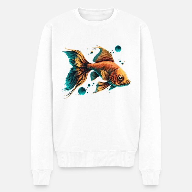 Illustration de l’amateur de poisson - Pull Premium bio Homme - blanc