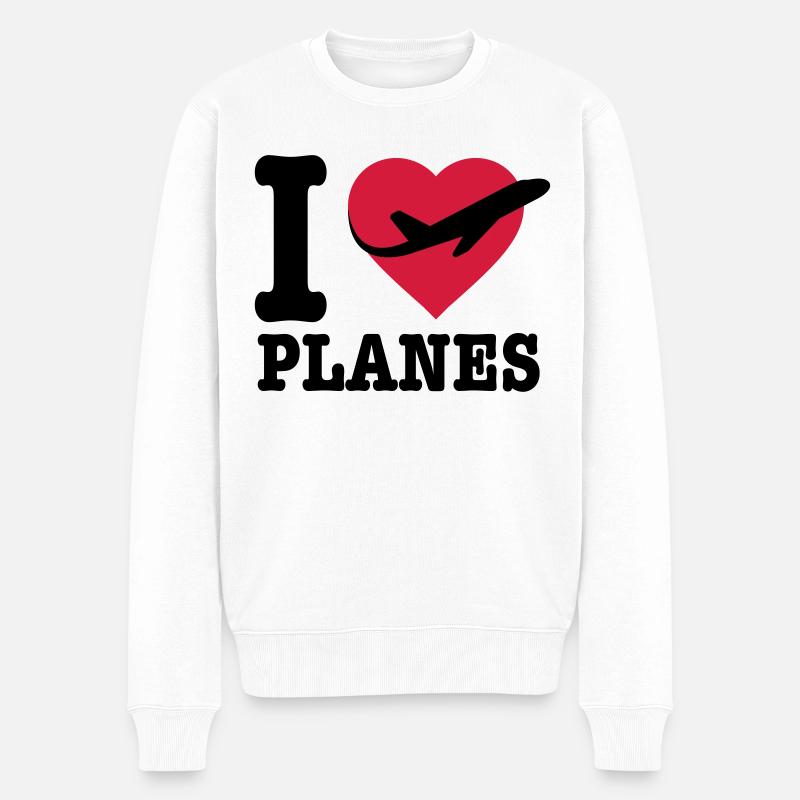 J'aime les avions - noir - Pull Premium bio Homme - blanc