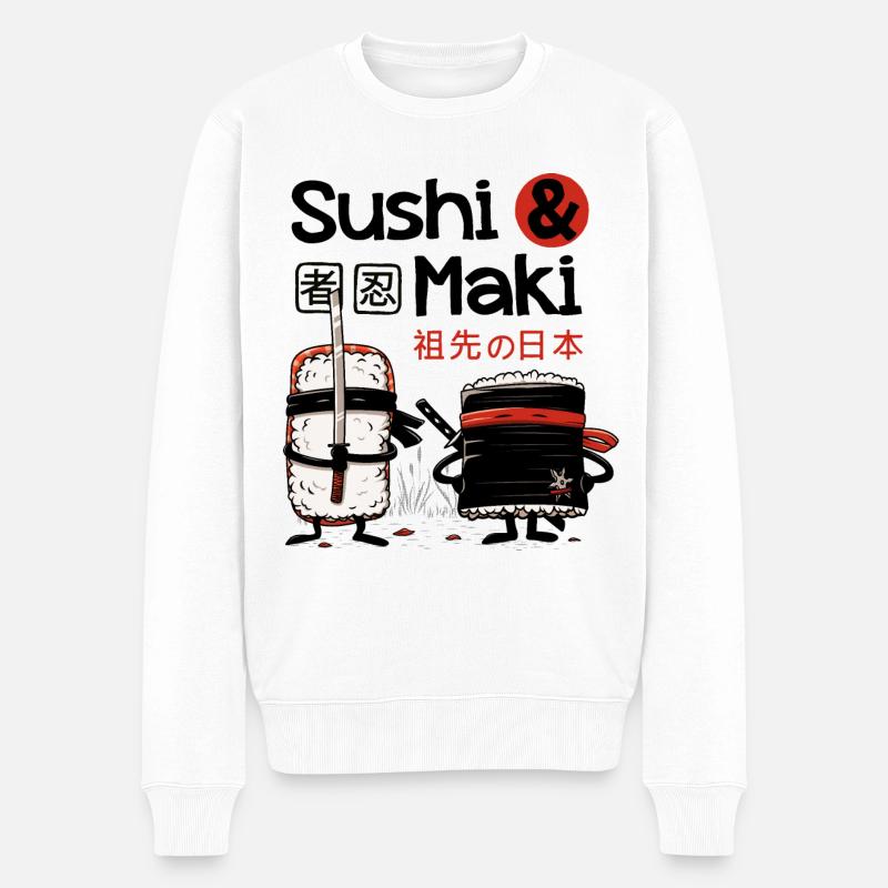 Sushi & Maki - Pull Premium bio Homme - blanc