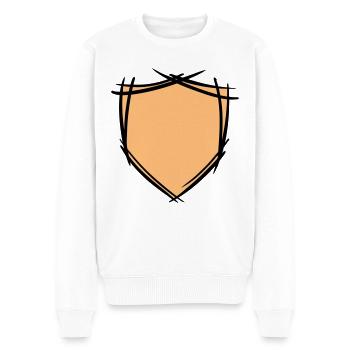 Schild / Wappen Symbol. Hand gezeichnet. Vorlage - Männer Premium Bio Pullover - Weiß - Vorne - Thijin (182cm)