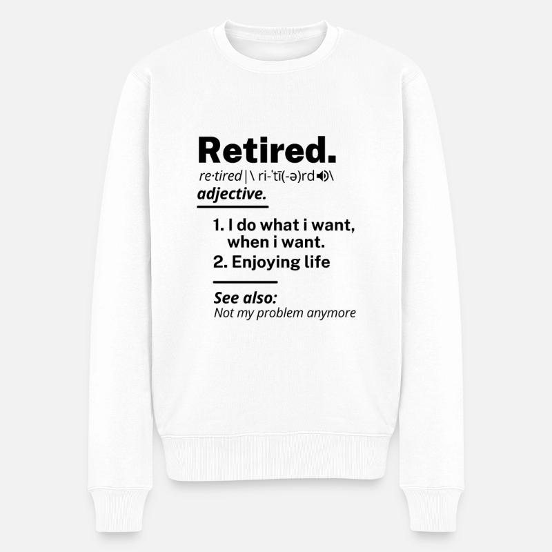 retraité définition drôle retraite - Pull Premium bio Homme - blanc