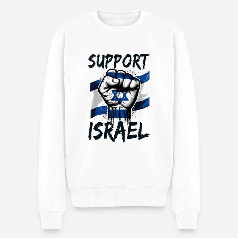 Soutenez Israël - Pull Premium bio Homme - blanc