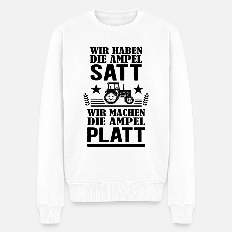 Bauern und Landwirte Demo gegen die Ampel Protest - Männer Premium Bio Pullover - Weiß