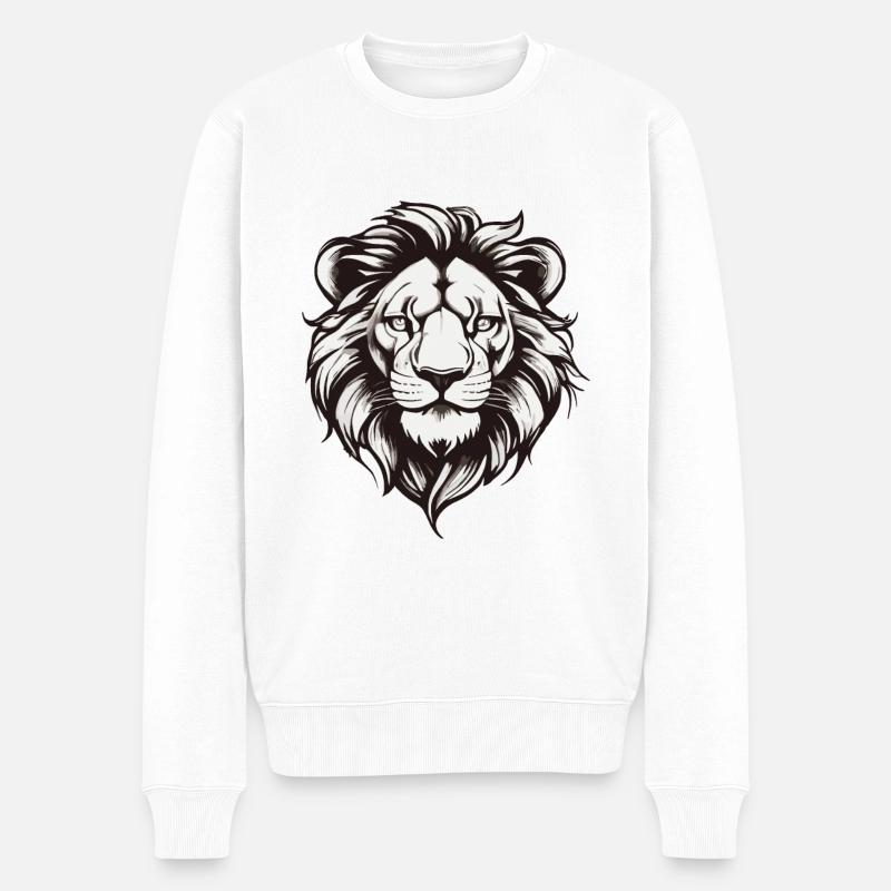 Lion Noir Blanc - Pull Premium bio Homme - blanc