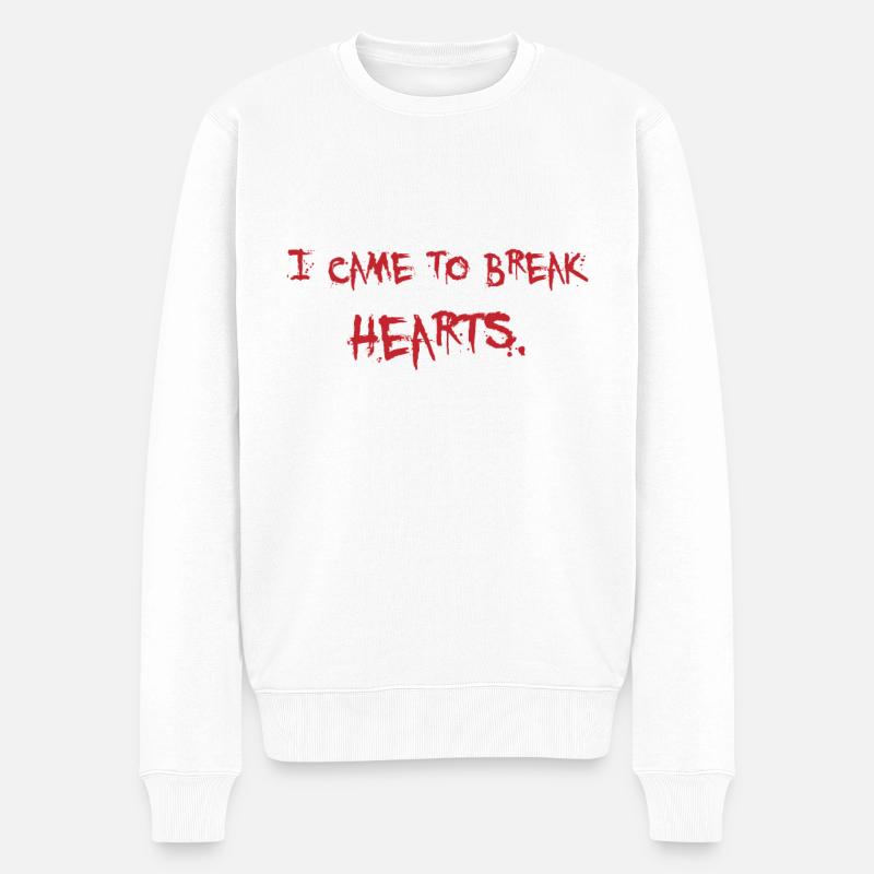 Herz brechen - Männer Premium Bio Pullover - Weiß
