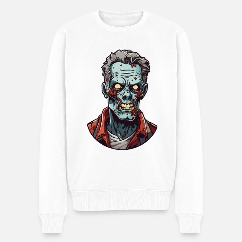 Tête de zombie - Pull Premium bio Homme - blanc