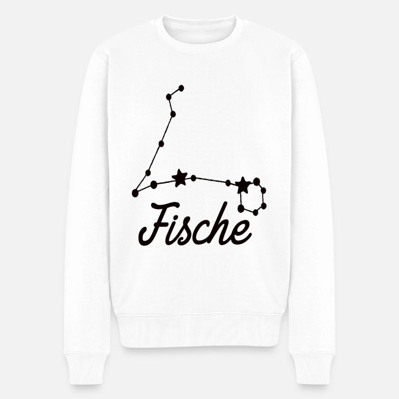 Sternzeichen Fische - Tierkreiszeichen - Männer Premium Bio Pullover - Weiß