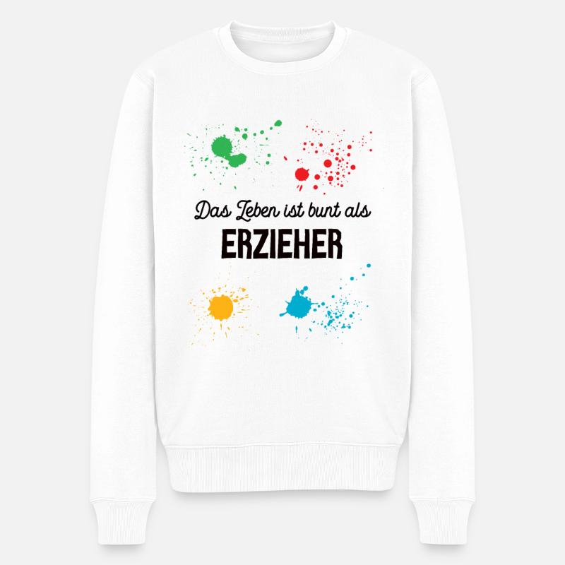Erzieher Pädagoge Kindergarten Kindergärtner - Männer Premium Bio Pullover - Weiß