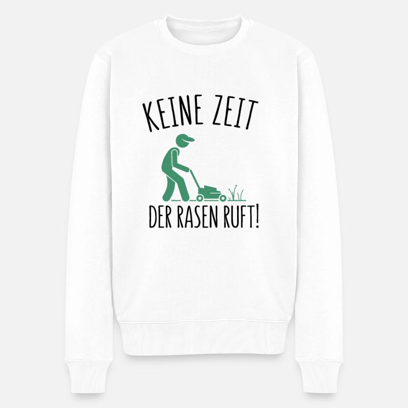 Rasenmäher Rasenpflege Platzwart Rasenflüsterer - Männer Premium Bio Pullover - Weiß