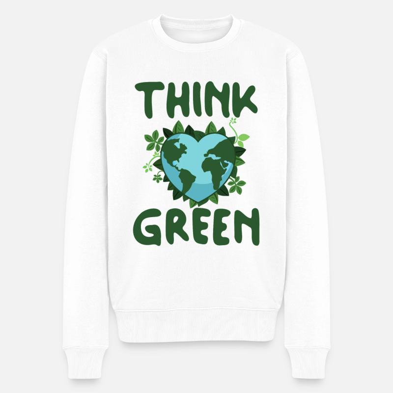 Pensez Green Earth Heart - Pull Premium bio Homme - blanc