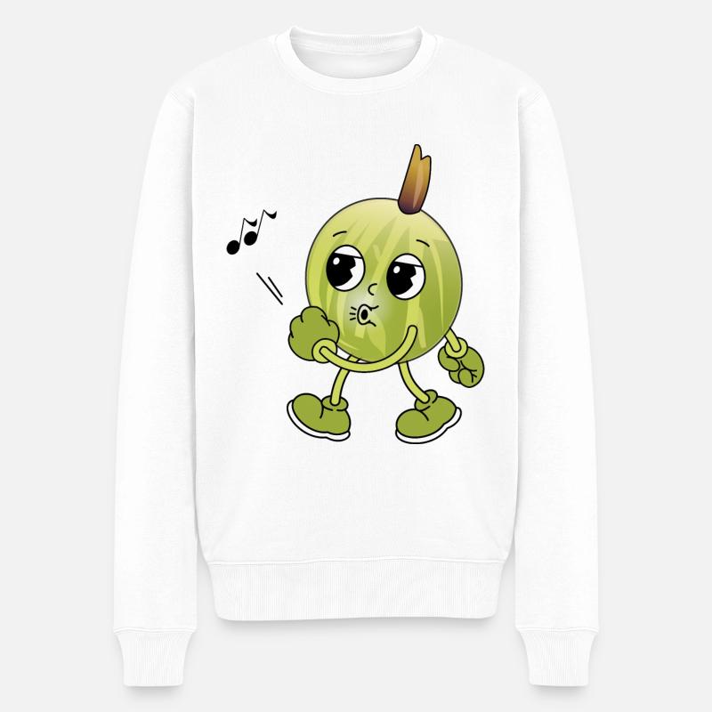 Pfeifende Stachelbeere - Männer Premium Bio Pullover - Weiß