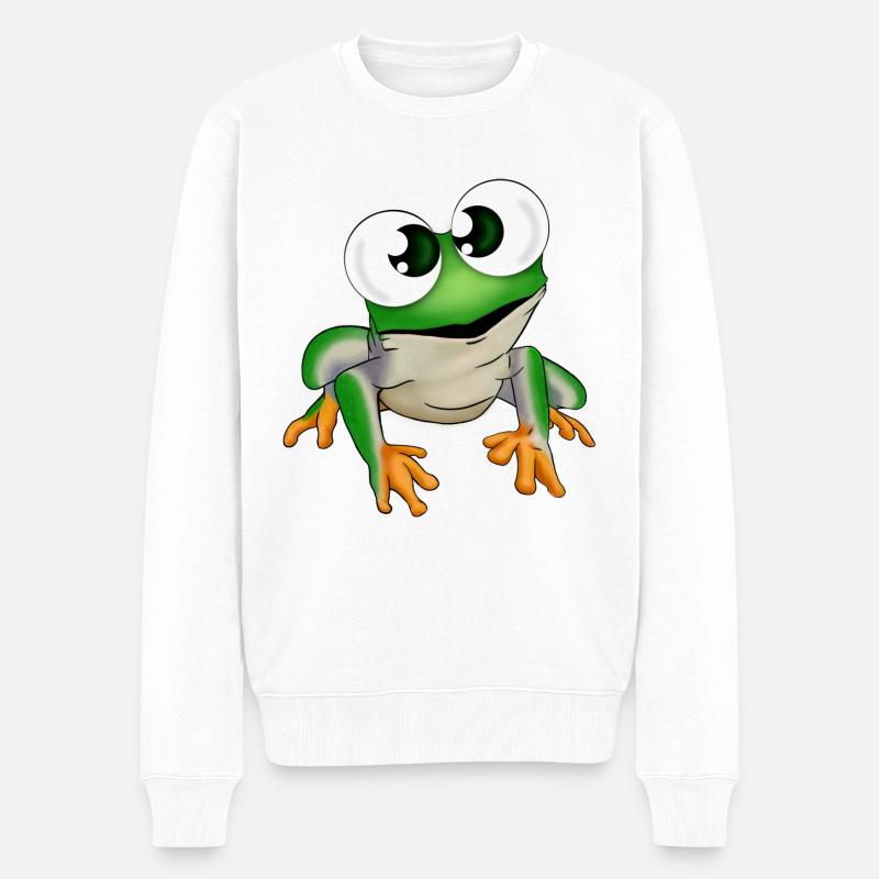 Fimy der Frosch - Männer Premium Bio Pullover - Weiß